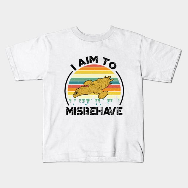 I Aim To Misbehave - Vintage Sunset Kids T-Shirt by RiseInspired